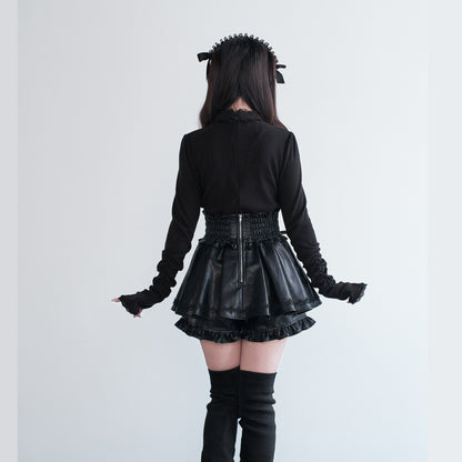 Gothic Cross Corset Leather Skirt NOG0040