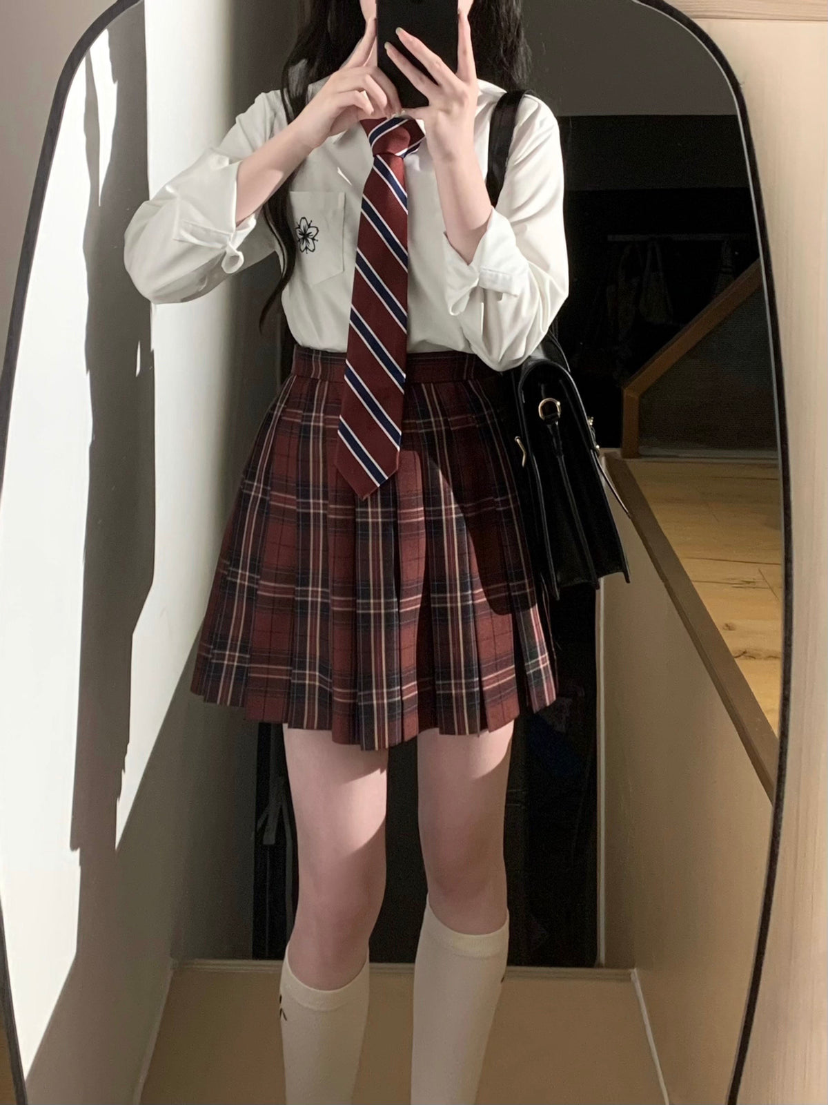 Plaid Pleated Mini Skirt Set TEA0045