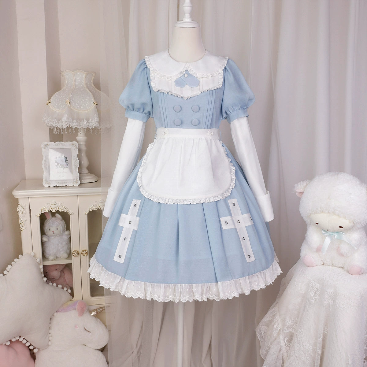 Maid Style Light Blue Lolita Dress YOU0061