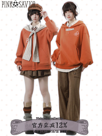 Button Cardigan Jacket With Knit Scarf PIN0031