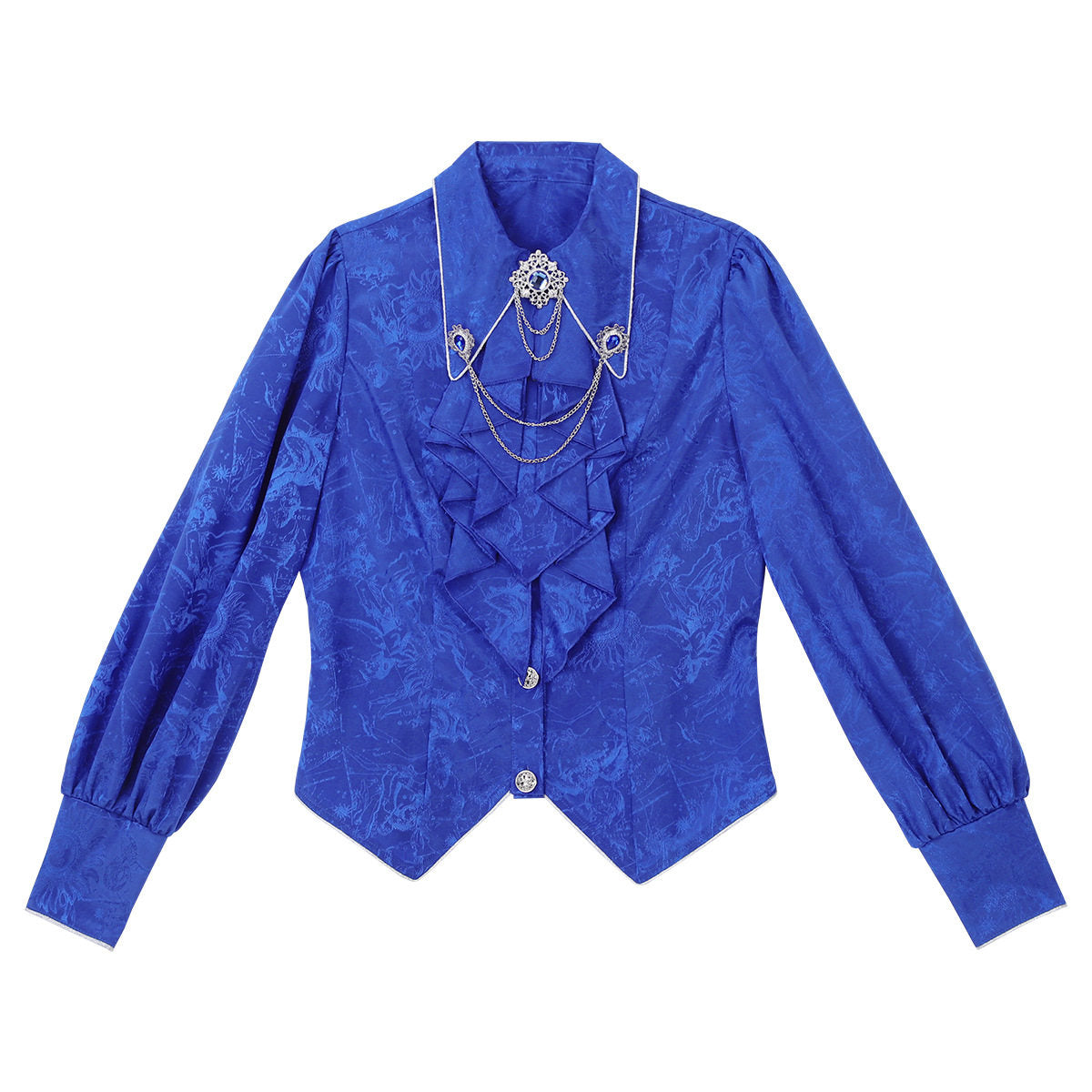 Gothic Knight Blue Shirt Vest And Shorts Set YOU0259