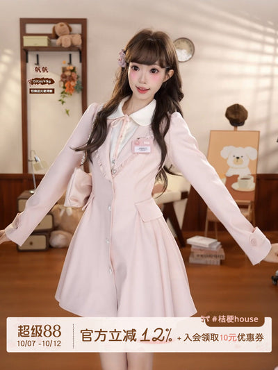 Collared Button-Up Trench Dress BEL0019