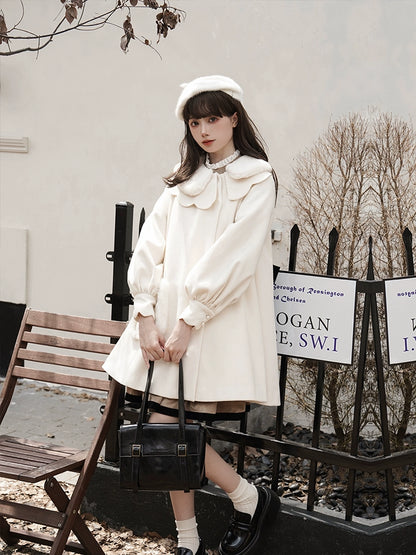 Big Black Ribbon Lolita White Coat WIT0031