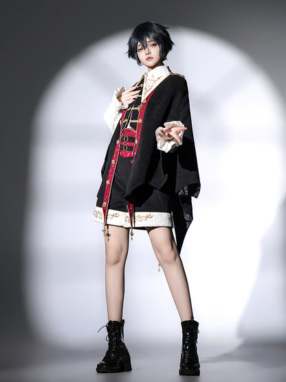 Gothic Vampire Cape Jacket Shirt Shorts Set YOU0319