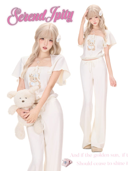 Bear Patch Loungewear Three-Piece Set SER0152