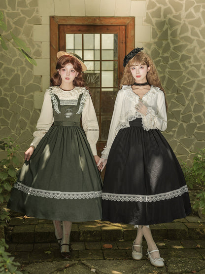 Rose Basket Embroidered Pinafore Dress WIT0302