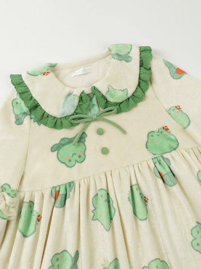 Flannel Frog Print Pajamas WIT0194