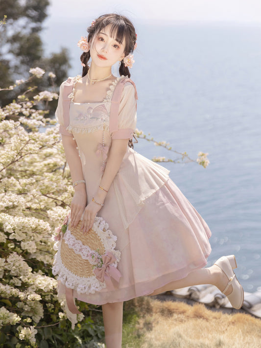 China Style Pink Lolita Princess Dress YOU0084