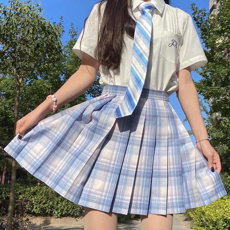 Pastel Plaid Pleated Mini Skirt Set TEA0047