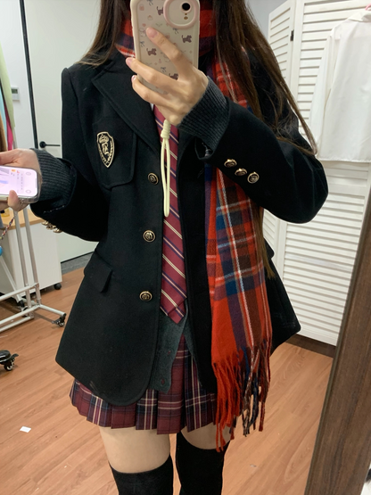 Fitted Single-Breasted Academy Style Blazer TEA0051