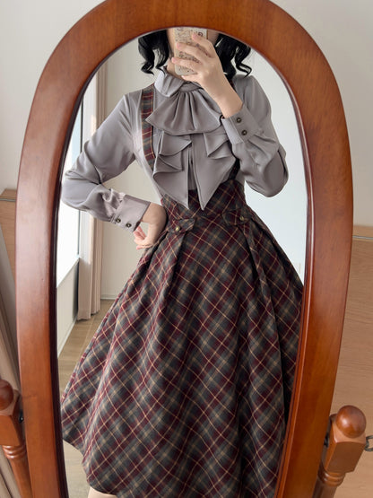 Ruffled Jabot Bow Collar Blouse FOR0061