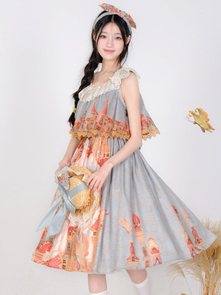 European Building print Lolita Dress URT0014