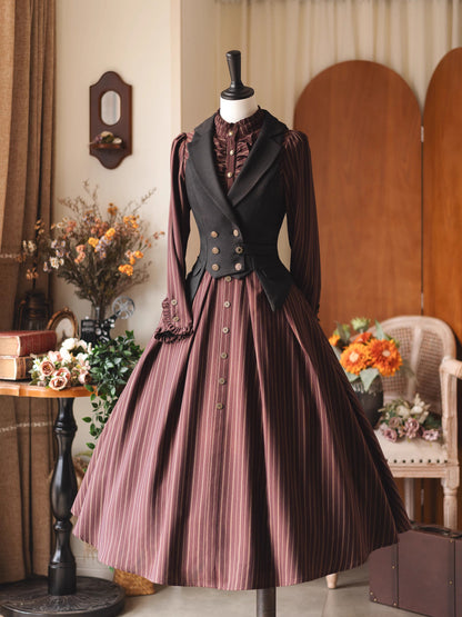 Vintage Double-Breasted Tailored Waist Vest FOR0063