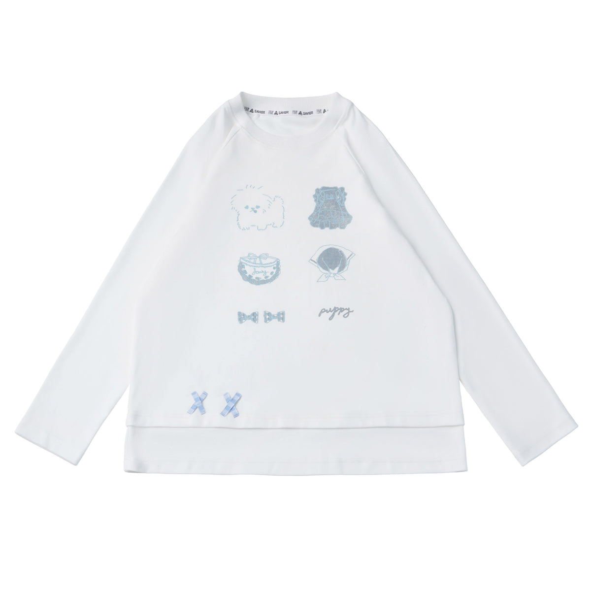 Puppy Patch Long Sleeve Top With Gingham Pants PIN0029