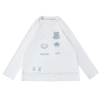 Puppy Patch Long Sleeve Top With Gingham Pants PIN0029