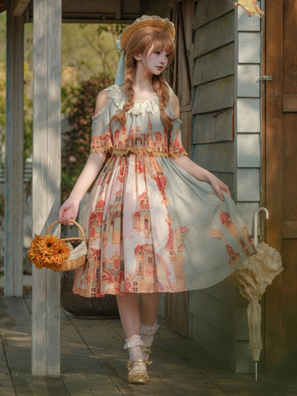 European Building print Lolita Dress URT0014