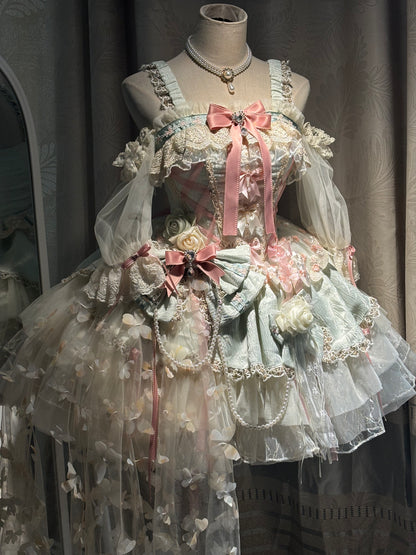 Pastel Floral Sheer Lace Lolita Dress ONE0022