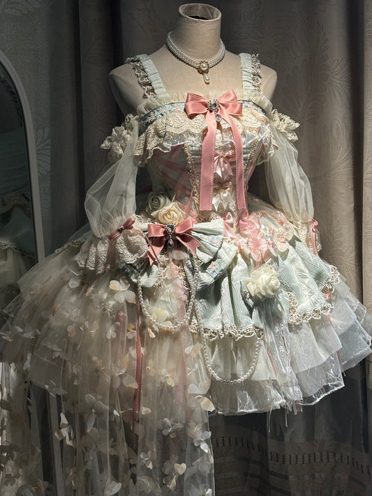 Pastel Floral Sheer Lace Lolita Dress ONE0022
