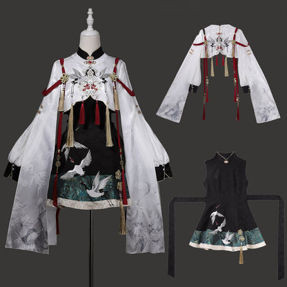Chinese Style Crane Embroidered Cape Dress YOU0261