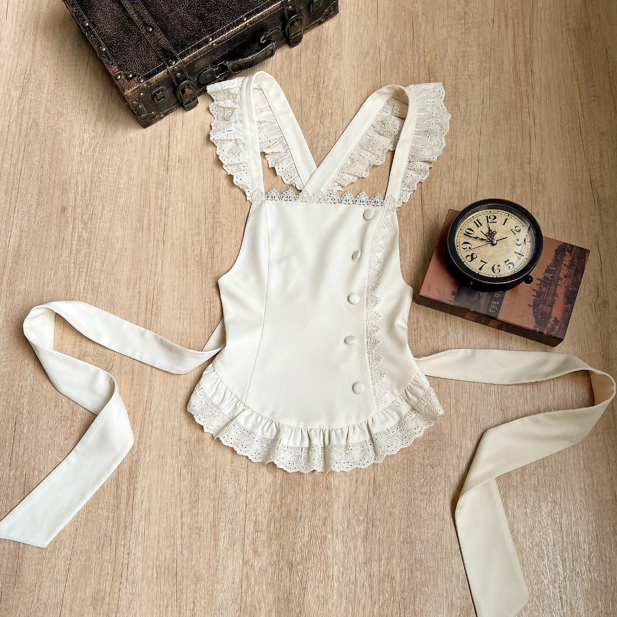 Gothic Cross Embroidered Pinafore Apron WIT0303