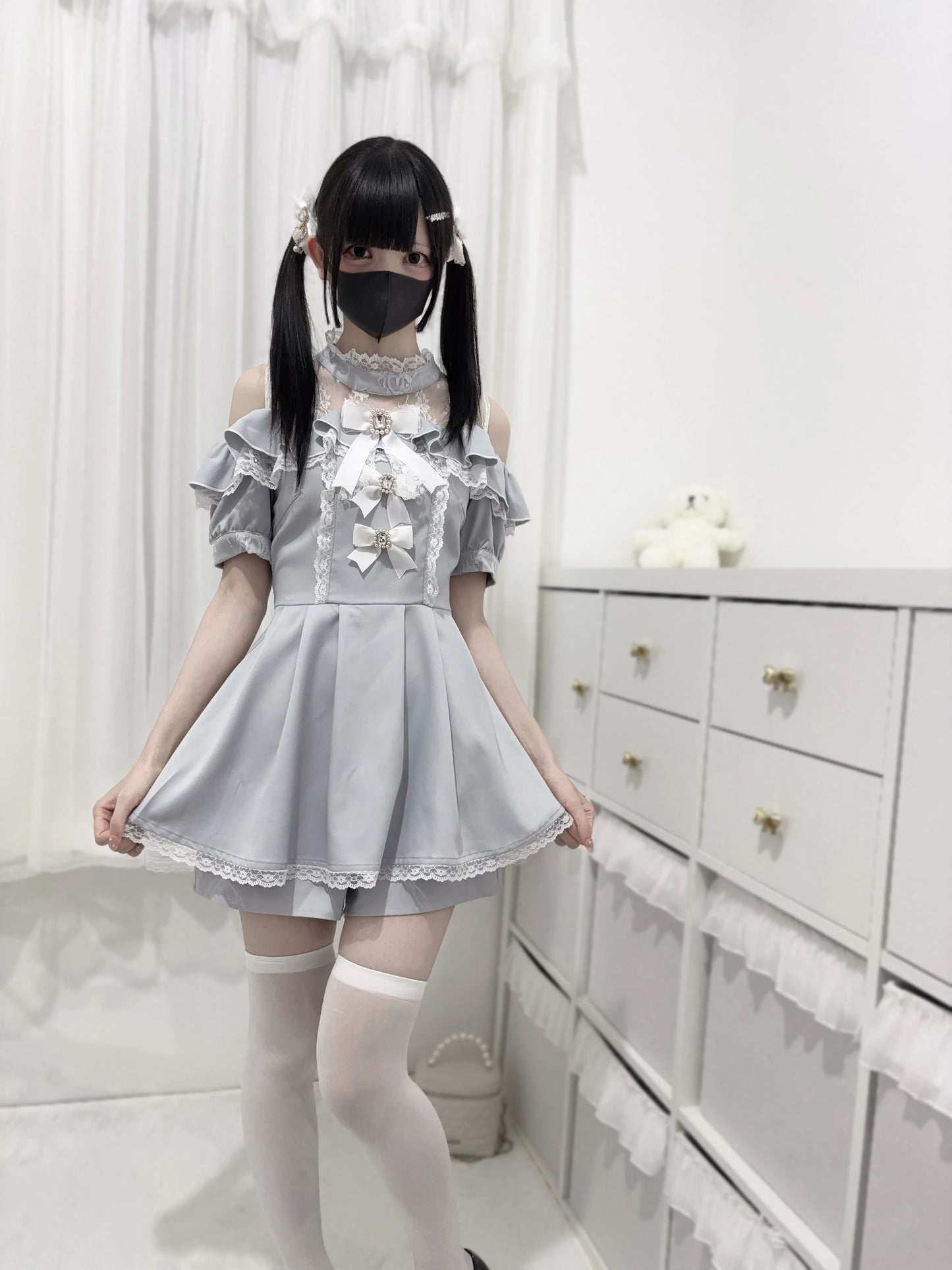 【予約商品】Ground Mine Girl Style 3-Ribbon Dress NEK0001