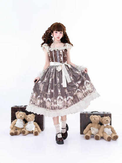 Floral Print Square Collar Lolita Dress ONE0023