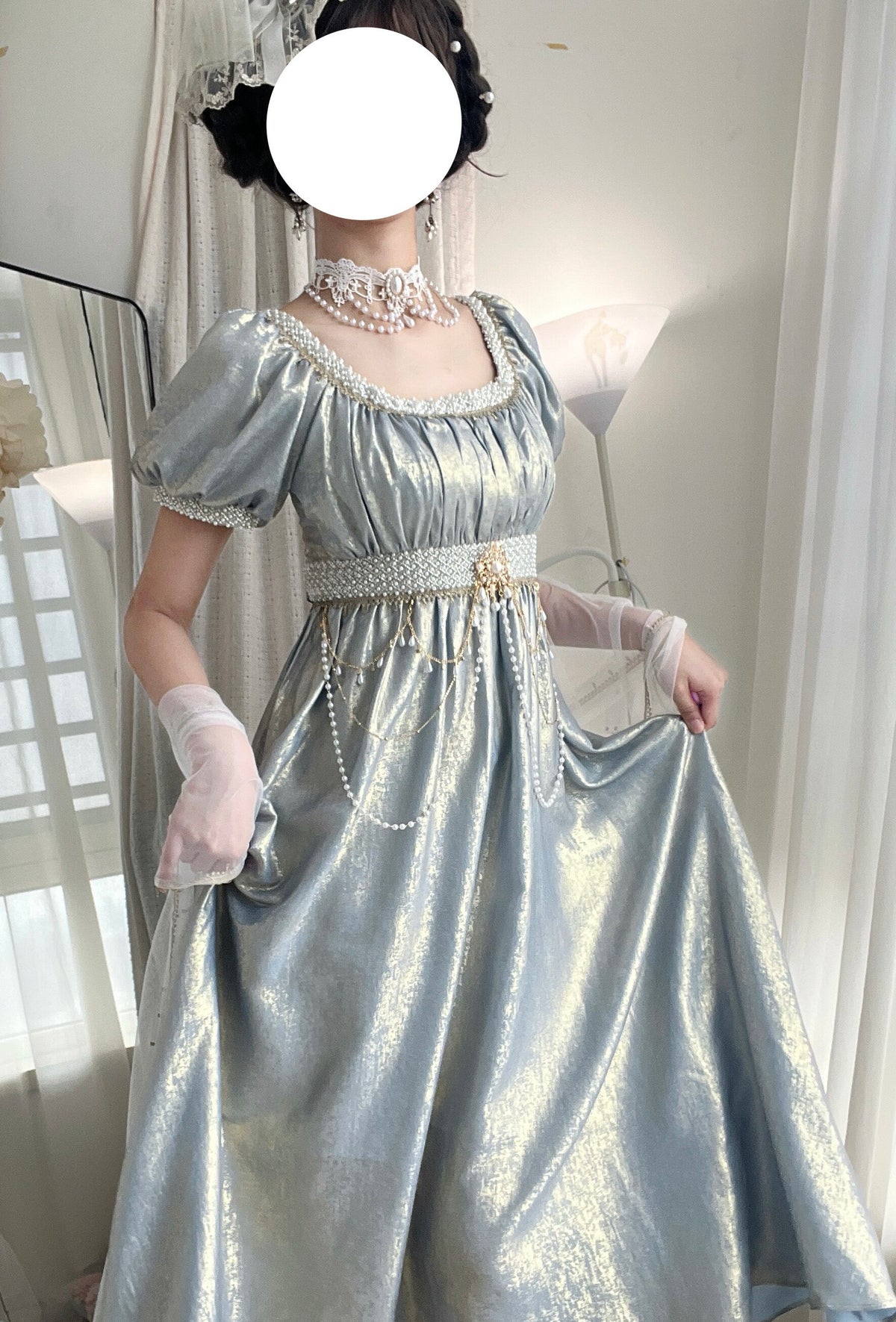 Vintage Beaded French Court Lolita Gown ONE0021