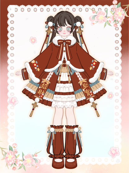 Chinese New Year Cape Lolita Dress Set LON0009