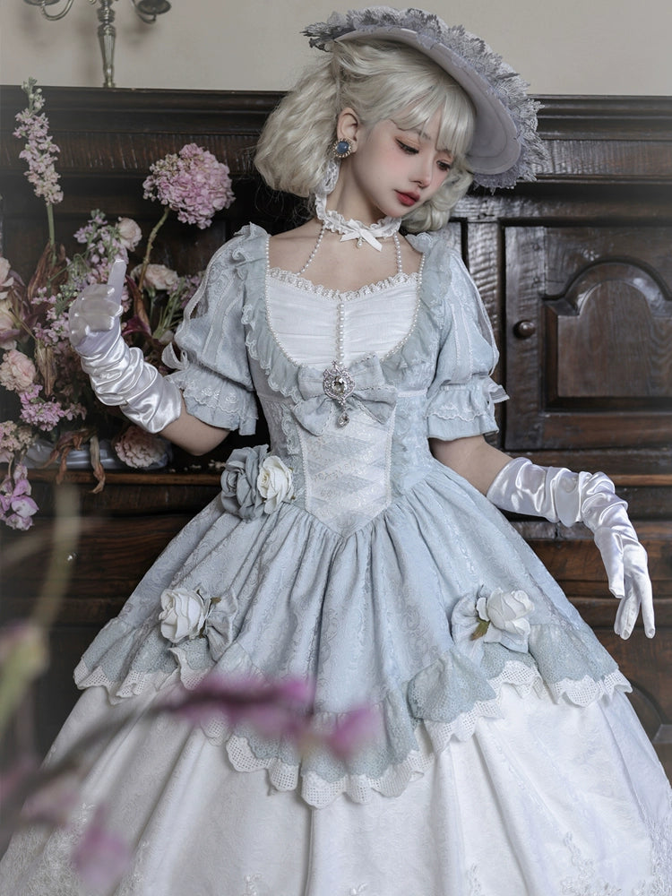 British Retro Light Blue Princess Lolita Dress YOU0008