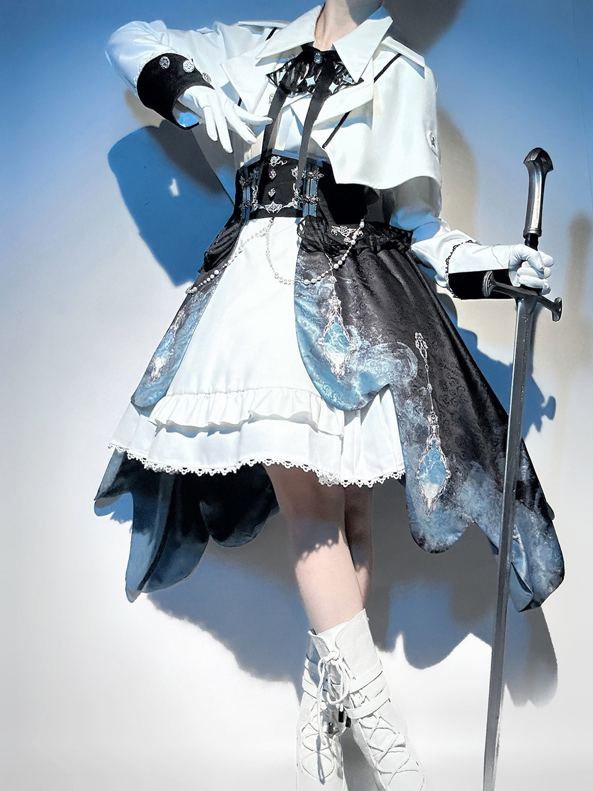Galaxy Knight Lolita Cape And Dress Set YOU0251