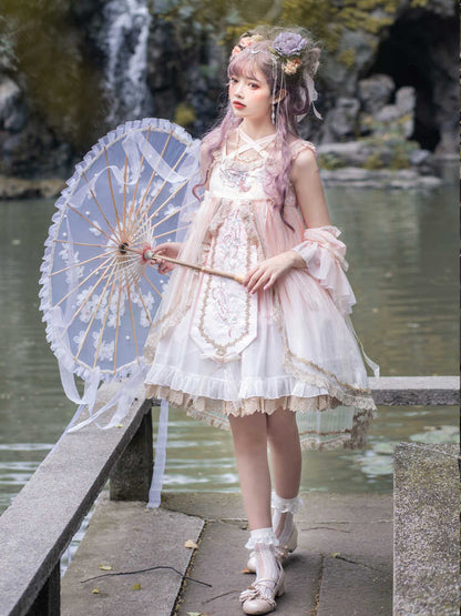 Peach Blossom Chinese-Style Embroidery Super Fairy Sweet Dress YOU0134