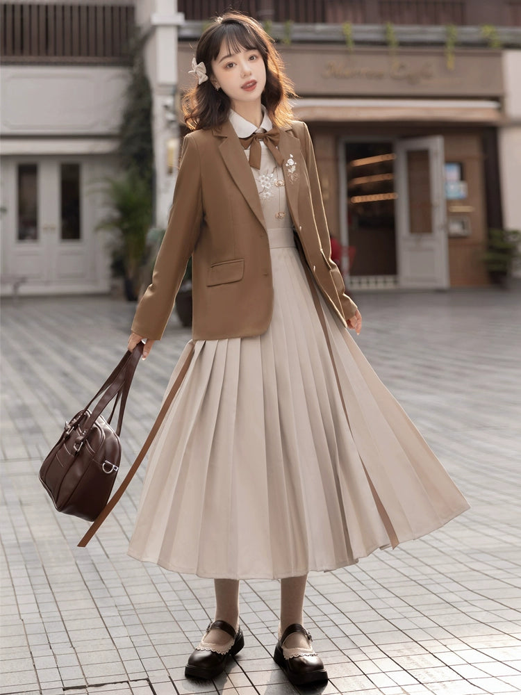 Student Style Brown Suit Dress YOU0020