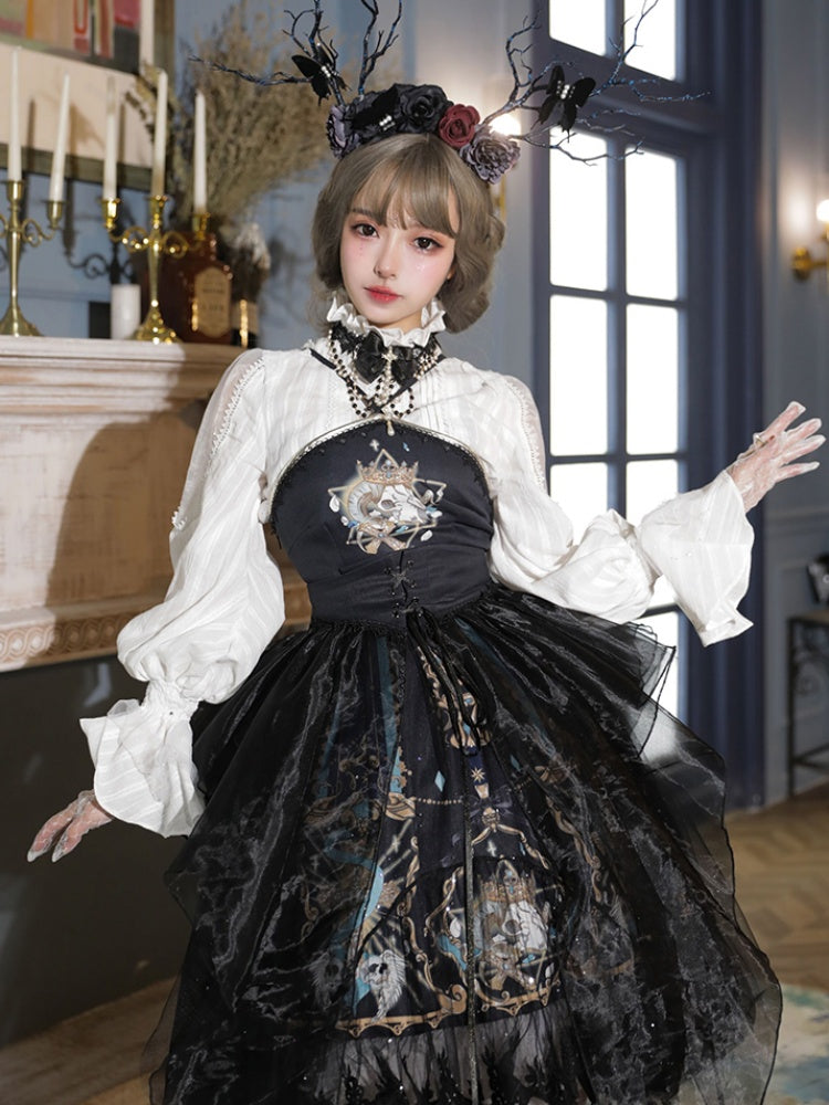 Retro Black Gothic Lolita Dress CHE0008