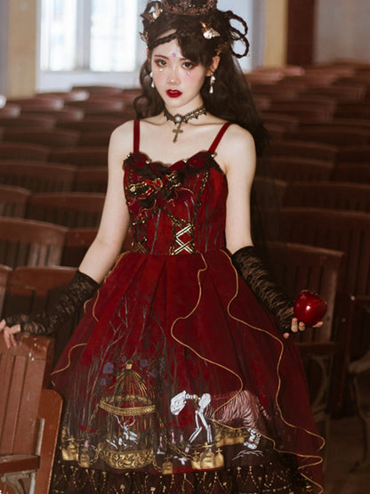 Witch Style Wine Red Dress CHE0010