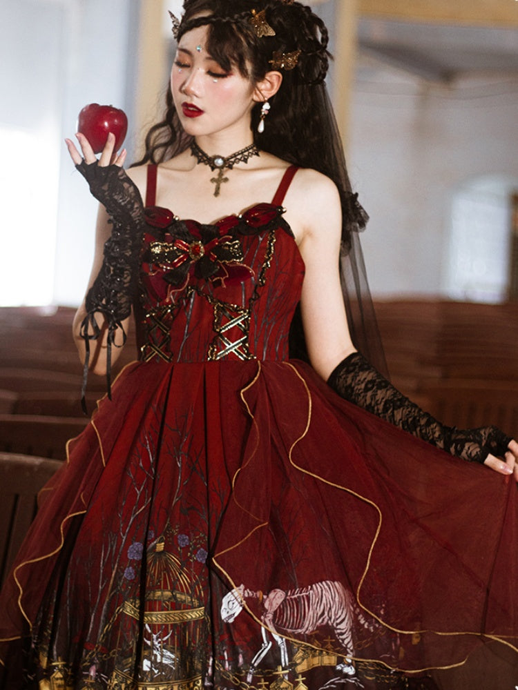 Witch Style Wine Red Dress CHE0010