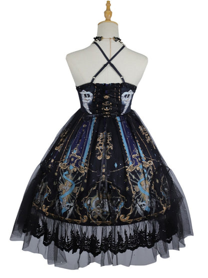 Retro Black Gothic Lolita Dress CHE0008