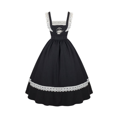 Rose Basket Embroidered Pinafore Dress WIT0302