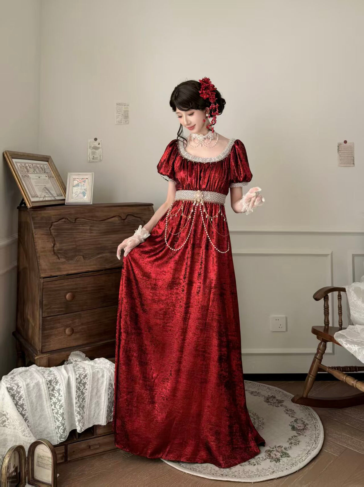 Vintage Beaded French Court Lolita Gown ONE0021