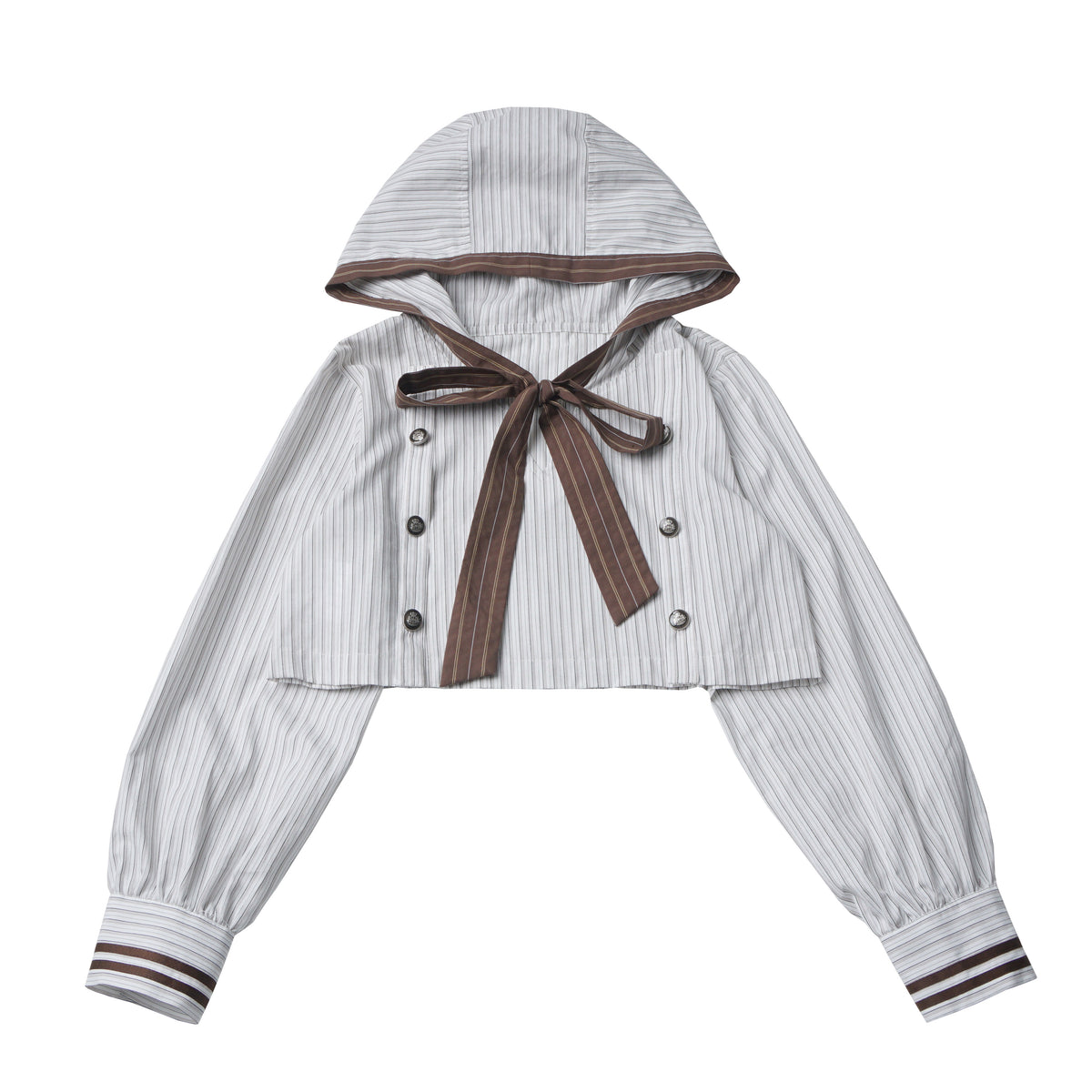 Sailor Collar Striped Shirt And Bloomer Skirt PIN0043