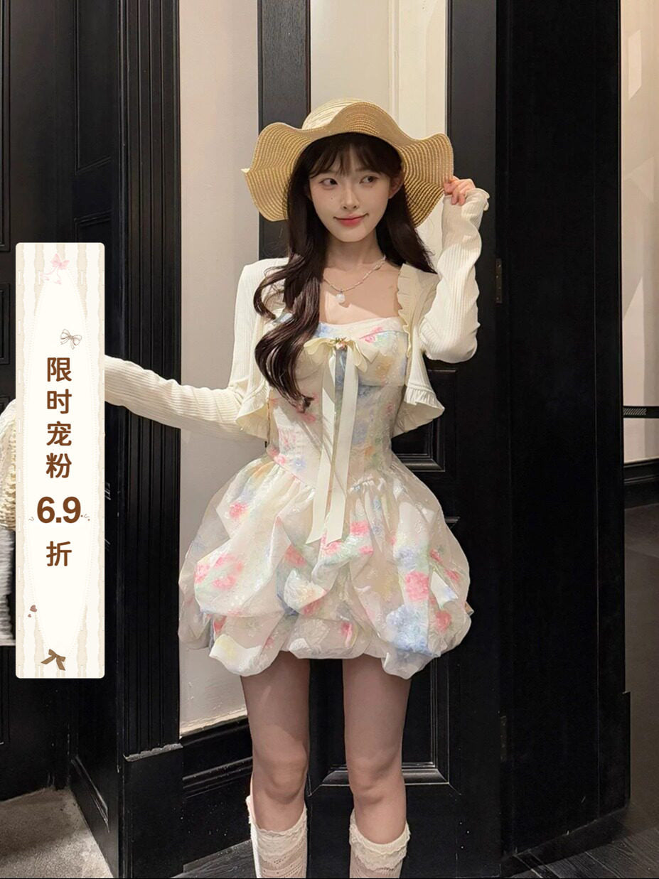 Floral Corset Bubble Hem Dress BEL0026