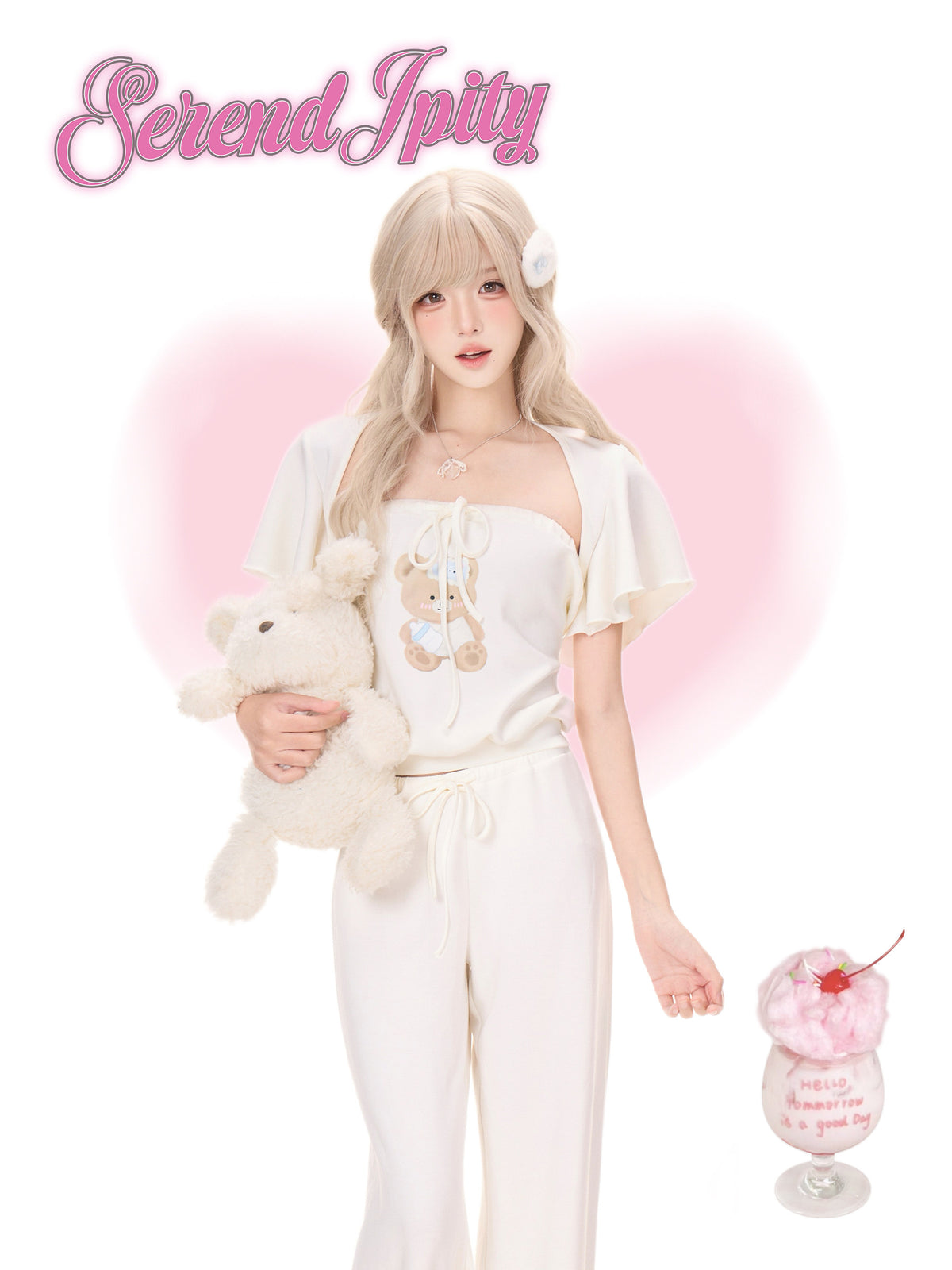 Bear Patch Loungewear Three-Piece Set SER0152