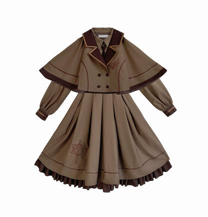 British College Retro Brown Dress WIT0011