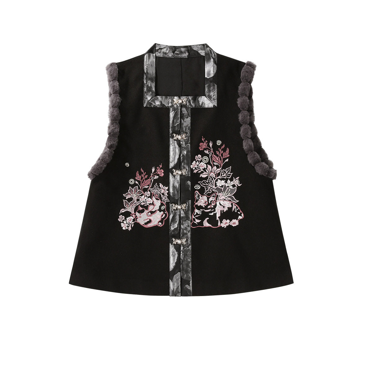 Chinese Style Floral Embroidered Skirt Set YOU0321