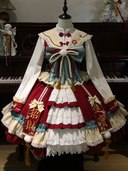 Chinese New Year Cape Lolita Dress Set LON0009