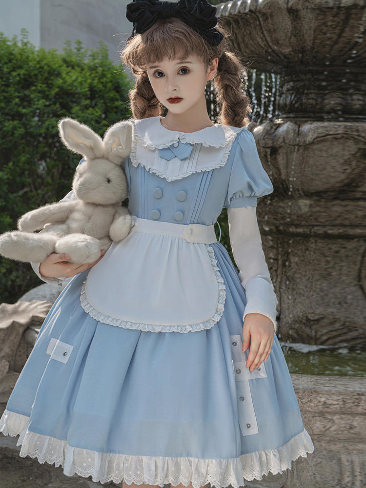 Maid Style Light Blue Lolita Dress YOU0061