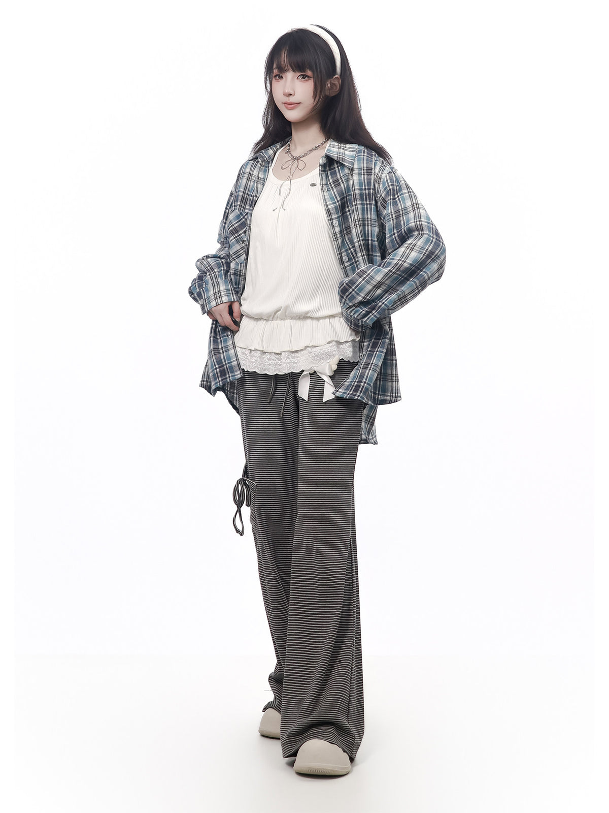 Plaid Flannel Oversized Shirt Jacket PIN0030