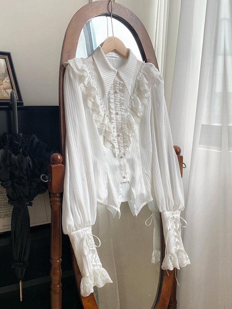 Victorian Ruffle Lace Collar Blouse WIT0304
