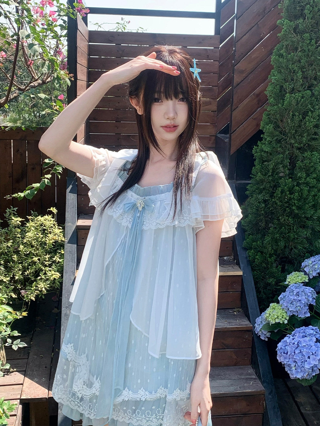 Jellyfish Dream Sheer Ruffle Dress LAL0178
