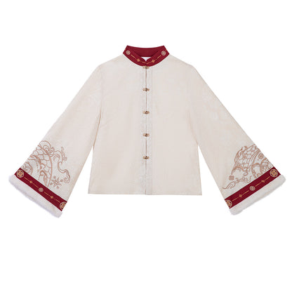 Chinese Dragon Embroidered Vest And Skirt Set YOU0288