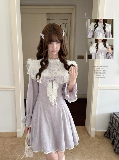 Wisteria Lace Capelet Knit Dress LAL0151